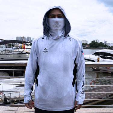 Tri-Titans - Gliding Gills - Fishing Swim Rash Guard, Long Sleeve Hoodie, Fishing Shirt with Hood Tri-Titans custom wrestling gear