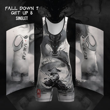 Fall Down 7 Stand Up 8 Wrestling Singlet Tri-Titans custom wrestling gear