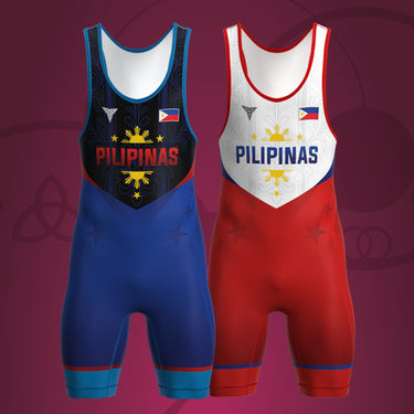 Philippines National Male Singlets | UWW National Singlet (2 pack) Tri-Titans International Inc custom wrestling gear