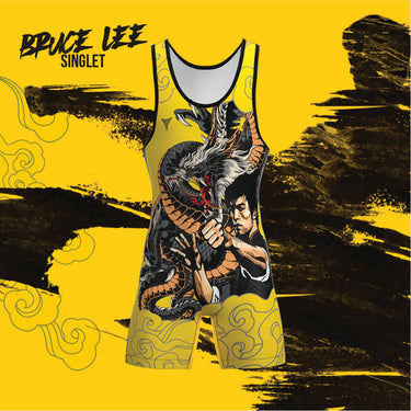 Quality worldwide by Tri-Titans, Bruce Lee X Tri-Titans Official Collaboration Men Singlet Tri-Titans custom wrestling gear