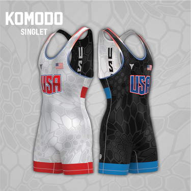 Komodo Reversible Singlet | Funk Fighter™ Antimicrobial Technology - Boys and Men Tri-Titans custom wrestling gear