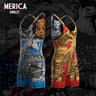Merica - Red/Gold and Blue/Silver Reversible Singlet Tri-Titans custom wrestling gear
