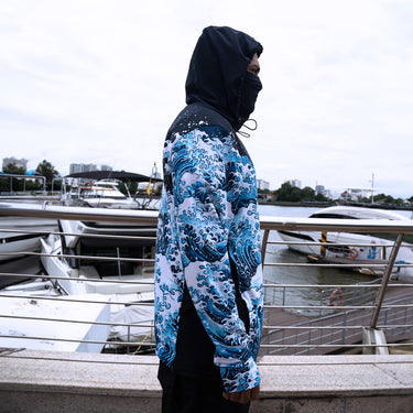 Tri-Titans - Midnight Voyage - Fishing Swim Rash Guard, Long Sleeve Hoodie, Fishing Shirt with Hood Tri-Titans custom wrestling gear