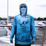 Tri-Titans - Reel Depths - Fishing Swim Rash Guard, Long Sleeve Hoodie, Fishing Shirt with Hood Tri-Titans custom wrestling gear