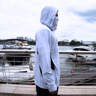 Tri-Titans - Gliding Gills - Fishing Swim Rash Guard, Long Sleeve Hoodie, Fishing Shirt with Hood Tri-Titans custom wrestling gear