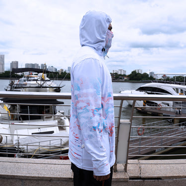 Tri-Titans - Fish On - Fishing Swim Rash Guard, Long Sleeve Hoodie, Fishing Shirt with Hood Tri-Titans custom wrestling gear