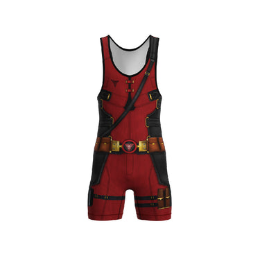Funny Guy 2024 - Reckless Mercenary Singlet Tri-Titans custom wrestling gear