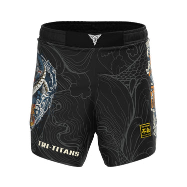 Perseverance - Fearless Fight Shorts with Compression Inseam Tri-Titans custom wrestling gear