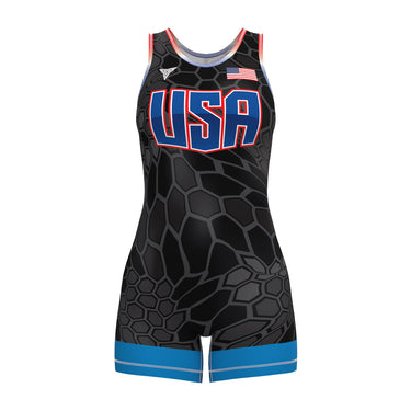 Komodo Reversible Singlet | Funk Fighter™ Antimicrobial Technology - Girls and Women Tri-Titans custom wrestling gear