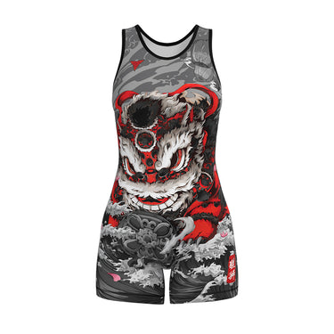Lionhearted Female Wrestling Singlet | Funk Fighter Tri-Titans custom wrestling gear