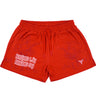 Mid-Thigh Unisex Gym Shorts - No Retreat, No Fear Tri-Titans custom wrestling gear