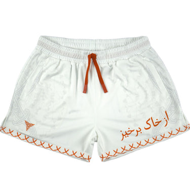 Mid-Thigh Unisex Gym Shorts - Rise From The Dirt Tri-Titans custom wrestling gear