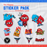 NINJA CLAN STICKER SET (10 RANDOM STICKERS) Tri-Titans custom wrestling gear