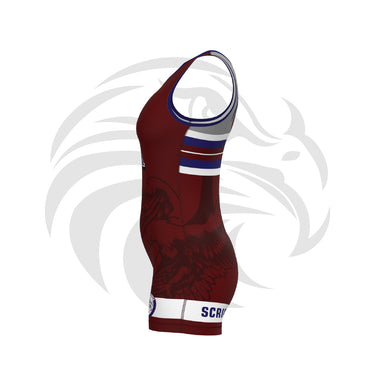 Quality Team Store worldwide by Tri-Titans, Scripps Ranch High School Girls Funk Fighter Singlet Red Tri-Titans custom wrestling gear