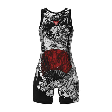 Skull Geisha Signature Singlet | Funk Fighter Technology - Girls and Women Tri-Titans custom wrestling gear