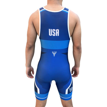 America Armor Reversible Singlet Tri-Titans custom wrestling gear
