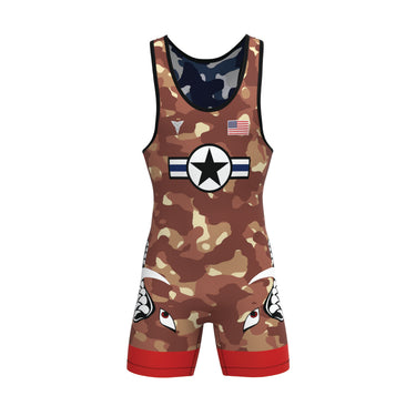 Dog Fight Reversible Singlet | Funk Fighter™ Antimicrobial Technology Tri-Titans custom wrestling gear