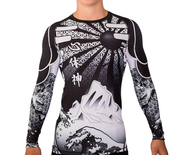 Rising Sun Compression Shirt (Rashguard) | Funk Fighter Antimicrobial Technology Tri-Titans Athletic Apparel custom wrestling gear