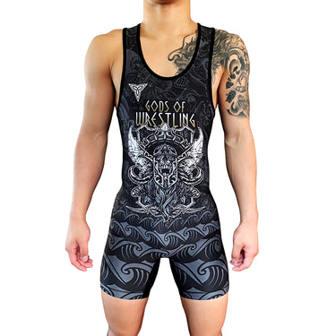 God of Wrestling Signature Singlet | Funk Fighter Technology Tri-Titans custom wrestling gear