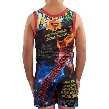 Indomitable Spirit - Inspire Greatness Singlet Tri-Titans custom wrestling gear