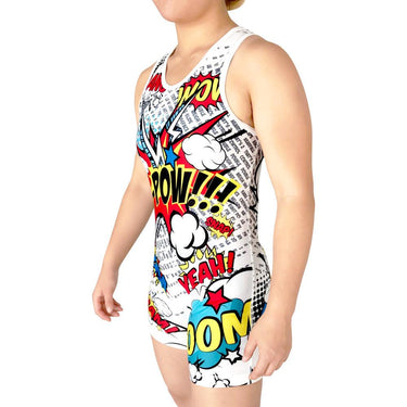 Ka-Pow Wrestling Singlet - Girls and Women Tri-Titans custom wrestling gear