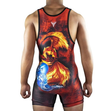 Ryu Dragon/ Phoenix Reversible Singlet - Boys and Men Tri-Titans custom wrestling gear