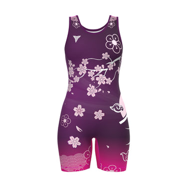Sakura Female Wrestling Singlet | Funk Fighter Tri-Titans custom wrestling gear