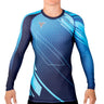 Blue Sonic Funk Fighter Compression Rashguard Tri-Titans Athletic Apparel custom wrestling gear