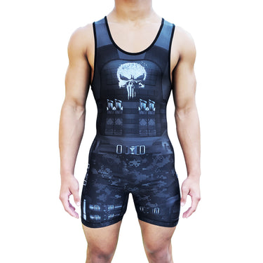 Vigilante Armor Singlet - Boys and Men Tri-Titans custom wrestling gear