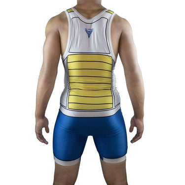 Saiyan Armor Singlet Tri-Titans custom wrestling gear